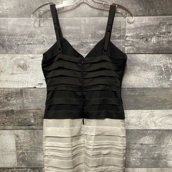 BCBGMaxAzria Silver and Black Cocktail Dress Size 6 - Picture 2 of 4
